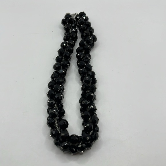 Elegant Black Beaded Necklace Statement Large Bold - Picture 9 of 9